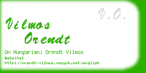 vilmos orendt business card
